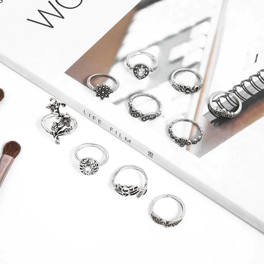 Pakke med Fortryllede Skovringe i Antik sølv