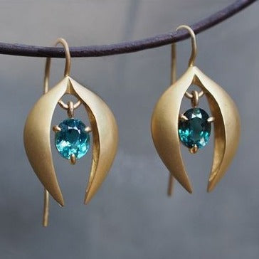 Lotus blå guld vintage vedhæng