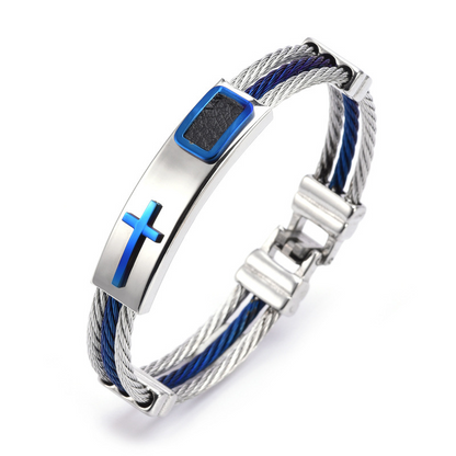 Steel & Sapphire Cross