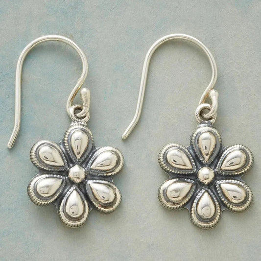 Vintage Daisy-øreringe i sølv