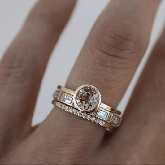 Vintage-ring med gyldne zirkoner