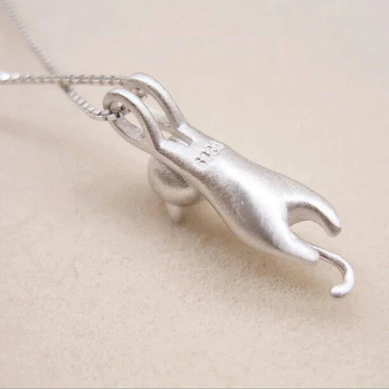 925 Sterling Sølv Playful Kitty Halskæde