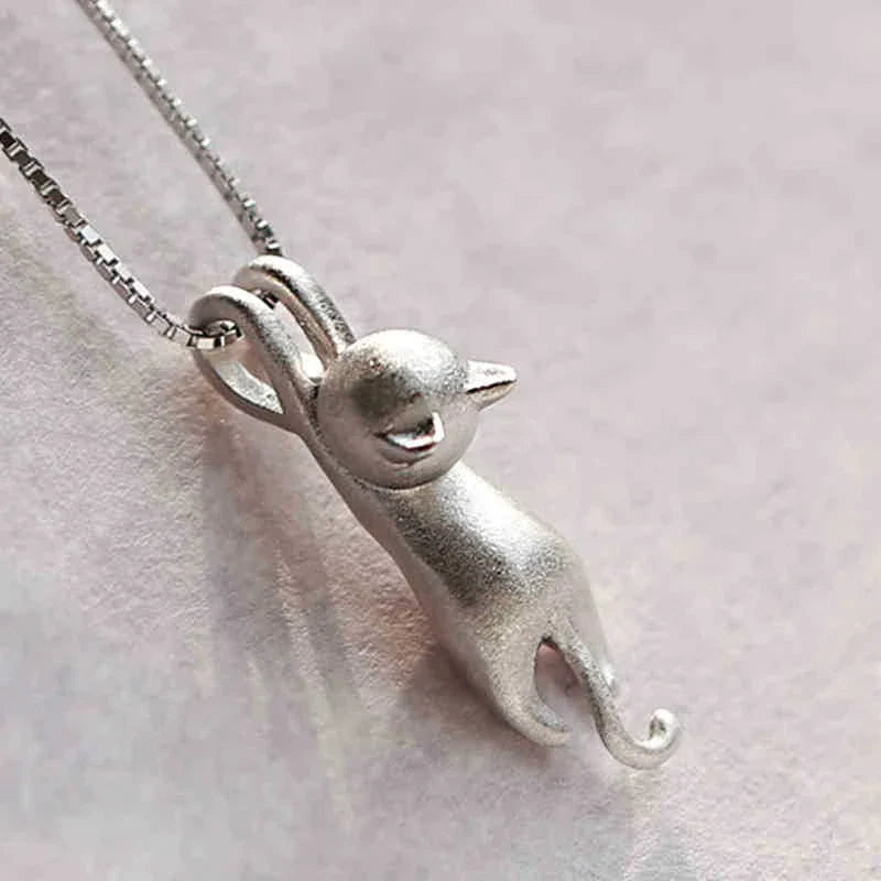 925 Sterling Sølv Playful Kitty Halskæde