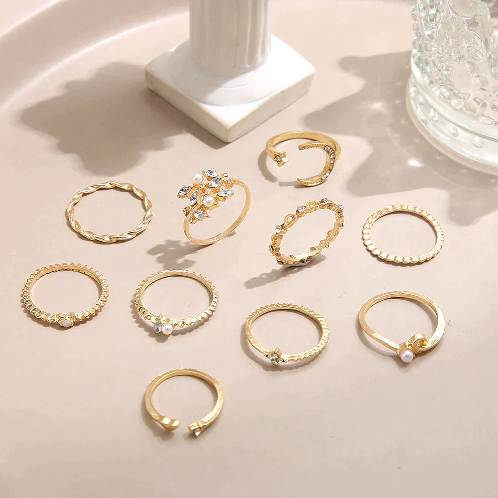 10-pack Silver and Gold Plated Rings