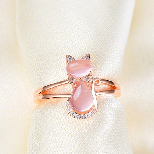 Cat Ring i Rosa Guld