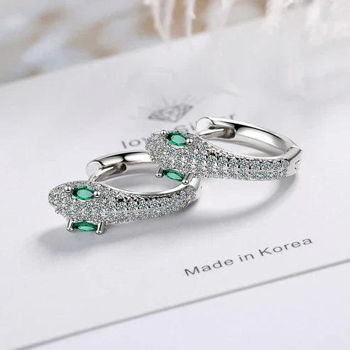 Silver Snake Earrings