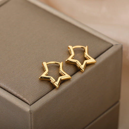 Minimalistiske guld stjerne øreringe