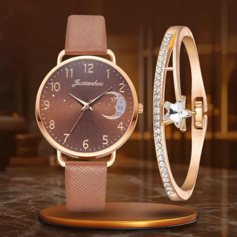 Francis | Watch and Bracelet Set With Moon-shaped Dial