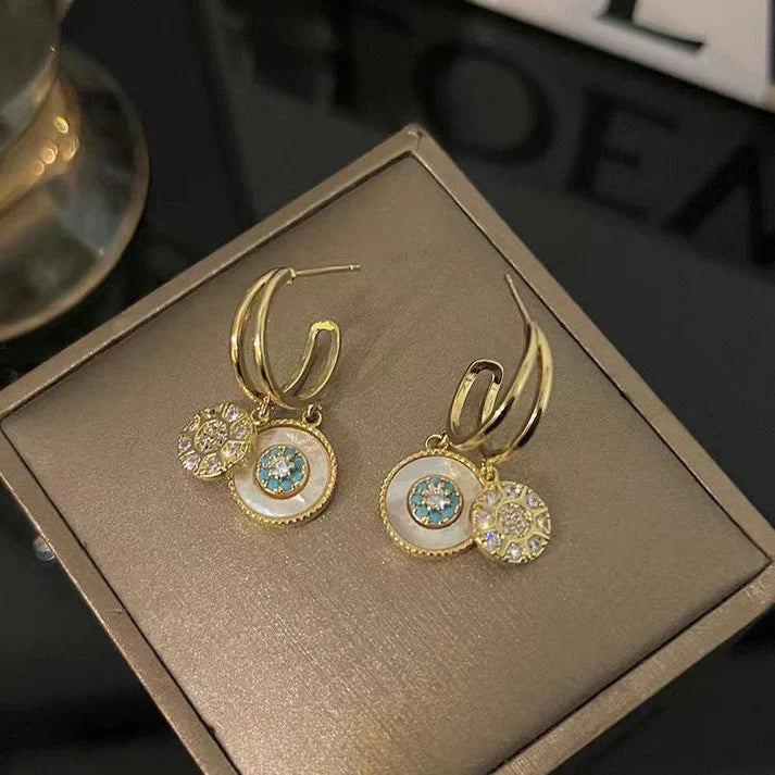 Gold Kaleidoscope Earrings Attractive