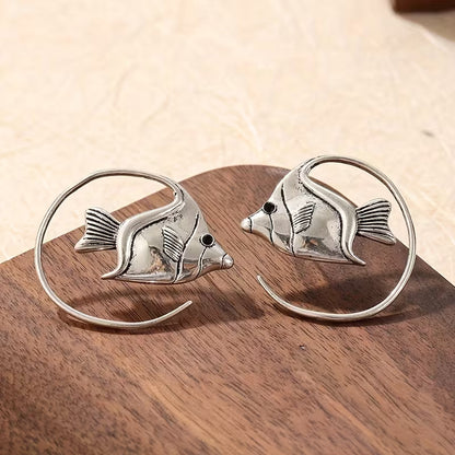 Silken Current Grace Fish Hoop Earrings