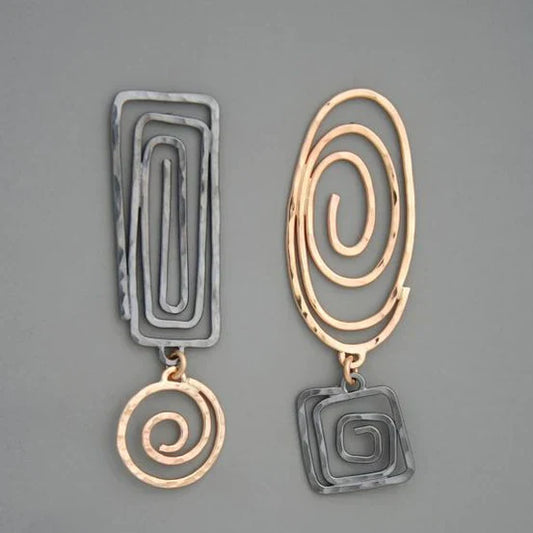 Vintage Spiral guld- og sølvøreringe