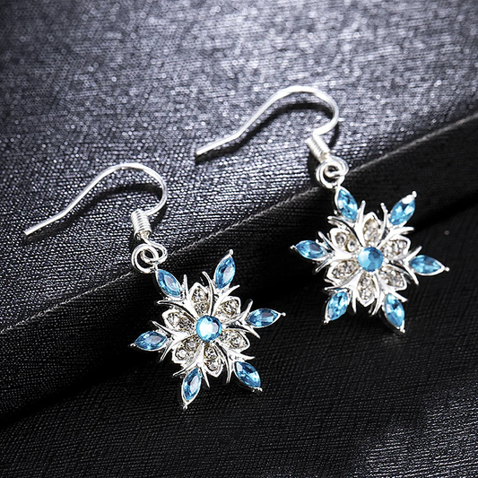 Vintage Stars Blå Glitter Øreringe