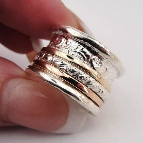 Vintage-ring i guld og sølv